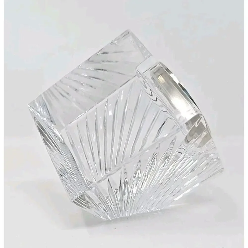 Vintage Waterford Crystal‎ Desk Clock Meridian Cube Works PB205
